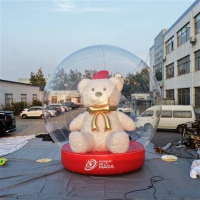 Globo Di Neve Gonfiabile Con Orsacchiotto Di Natale